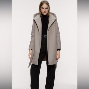Zara Belted Hooded Coat XS